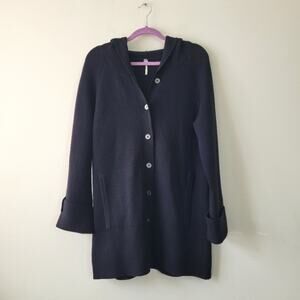 Margaret O'leary Hooded Wool Sweater Coat